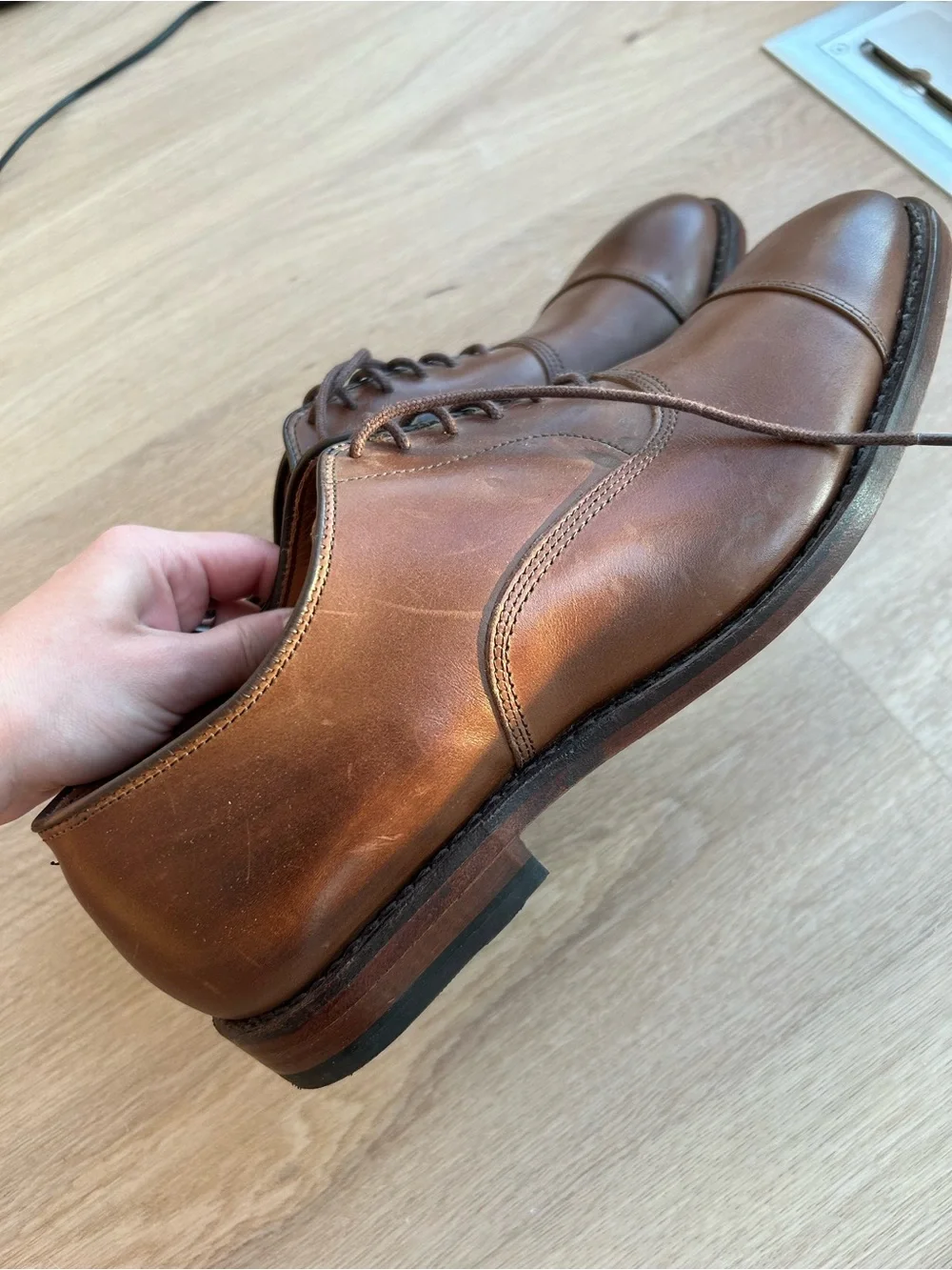 Allen Edmonds Brown Cap-Toe Oxford Dress Shoes